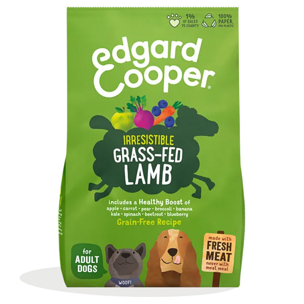 Edgard&Cooper - Adult Large Carne Fresca di Agnello Nutrito con Erba Senza Cereali