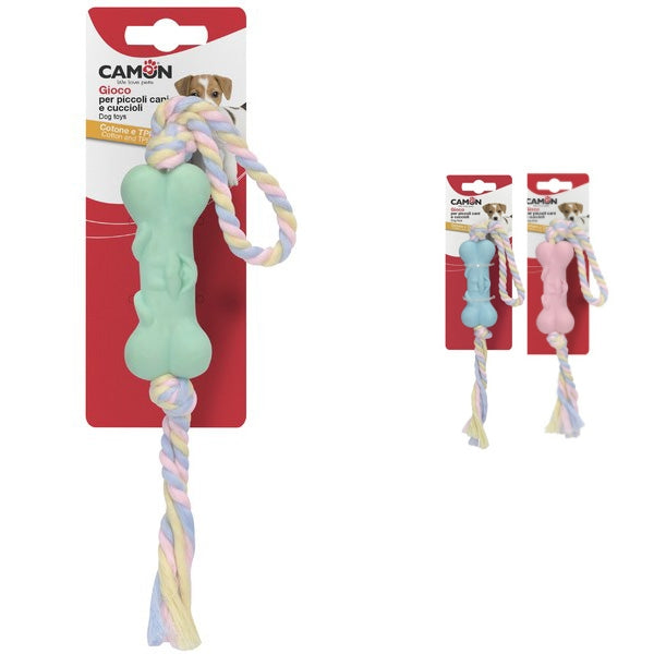Camon - Osso per Cuccioli in Termoplastica con Treccia in Cotone