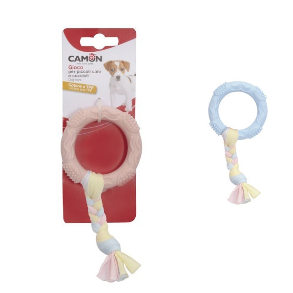 Camon - Anello per Cuccioli in Termoplastica con Treccia in Cotone