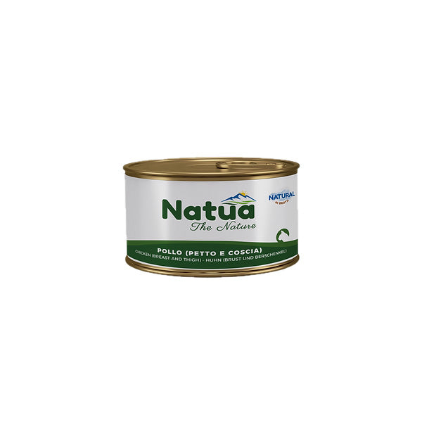 natua - Natural Pollo Petto e Coscia in Brodo di Cottura Per Gatti