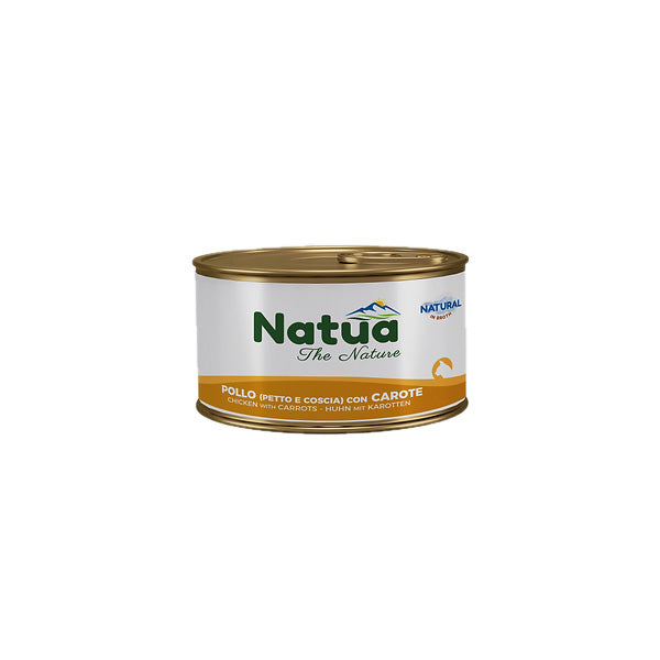 natua - Natural Pollo Petto e Coscia e Carote in Brodo di Cottura Per Gatti