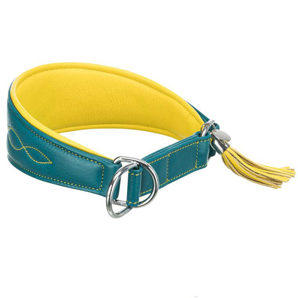 Trixie - Active Comfort Collare Semitrangolo Per Levrieri Nero Grigio Petrolio Giallo