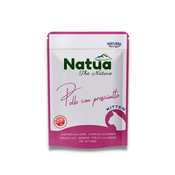 natua - Natural Cat Kitten Pollo con Prosciutto in Soft Jelly