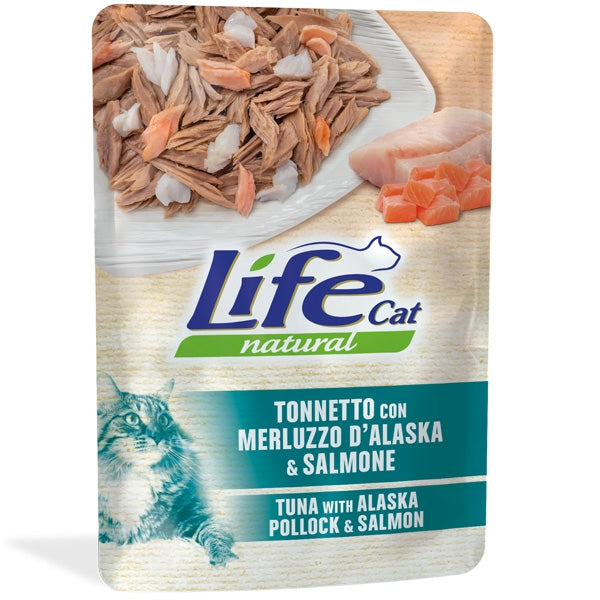 Life Pet Care - Life Cat Natural Adult Tonnetto con Merluzzo d'Alaska e Salmone