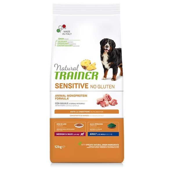 Trainer - Natural Sensitive No Gluten Medium & Maxi Adult con Maiale
