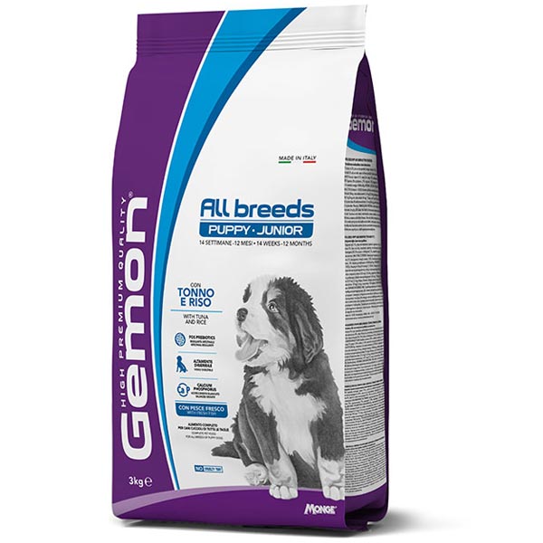Gemon - Dog Puppy Junior All Breeds con Tonno e Riso