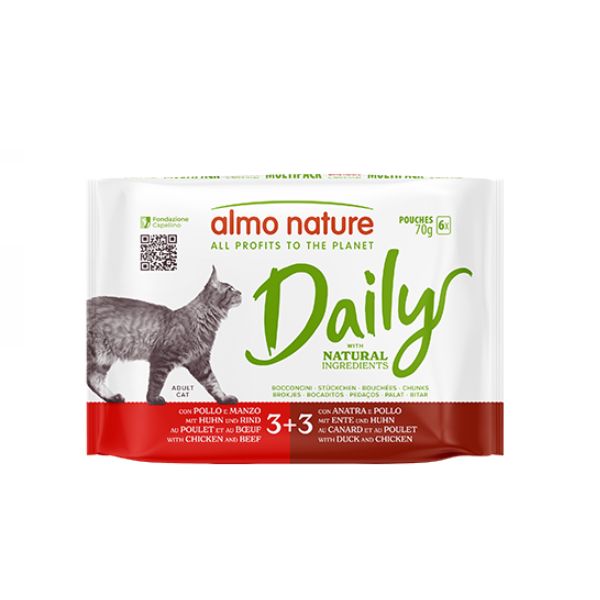 Almo Nature - Daily Menu Cat Multipack Pollo Manzo e Pollo Anatra