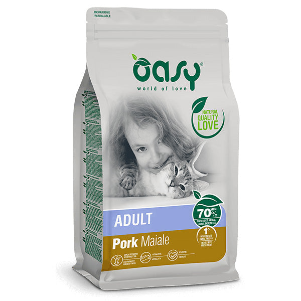 Oasy - Dry Adult Cat Maiale