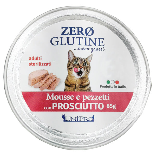 Unipro - Cat Zero Glutine Mousse e pezzetti con Prosciutto