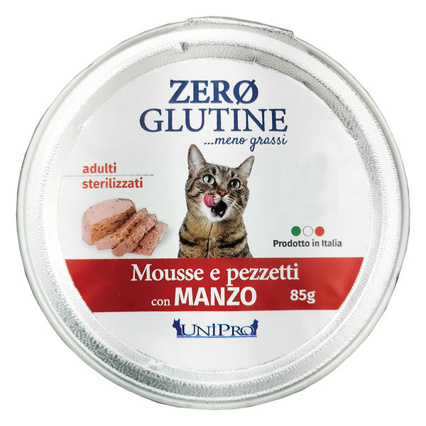 Unipro - Cat Zero Glutine Mousse e pezzetti con Manzo