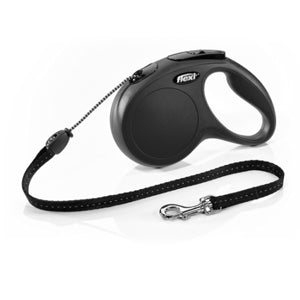 Flexi - Guinzaglio New Classic Nero con Corda