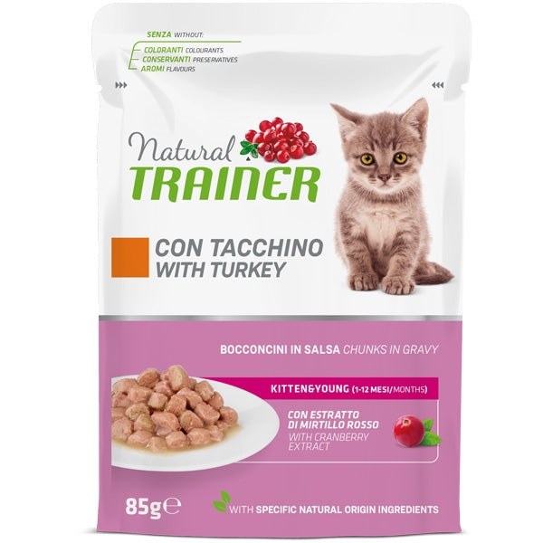 Trainer - Natural Kitten & Young con Tacchino Bocconcini in Salsa