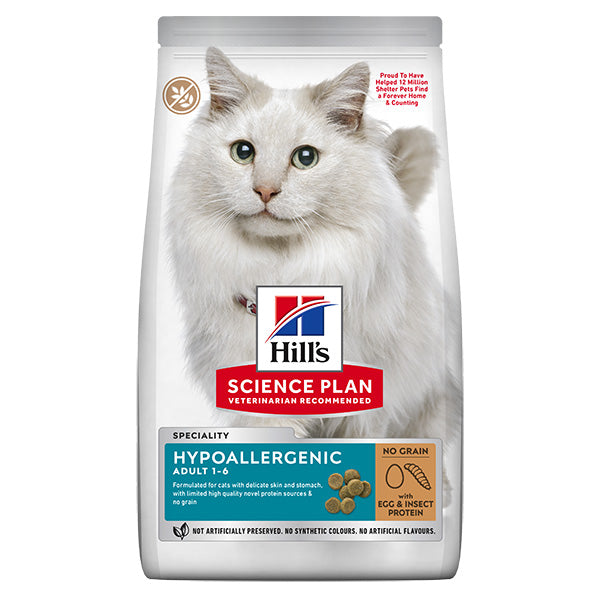 Hill's - Science Plan Cat Adult Hypoallergenic Con Uovo e Insetti