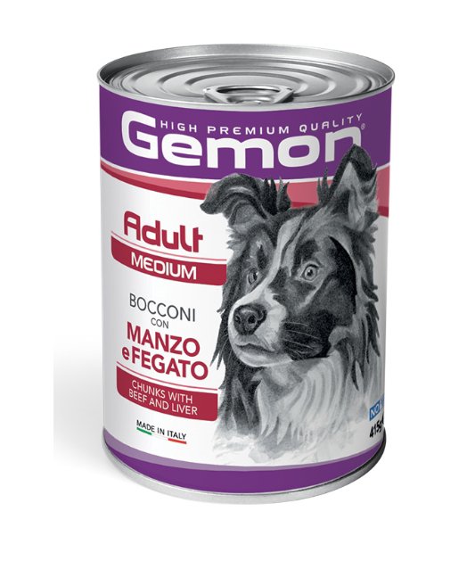 Gemon - Adult Medium Bocconi con Manzo e Fegato