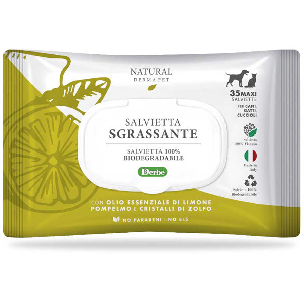 Derbe - Salviette Specifiche Sgrassanti con Limone Pompelmo e Cristalli di Zolfo