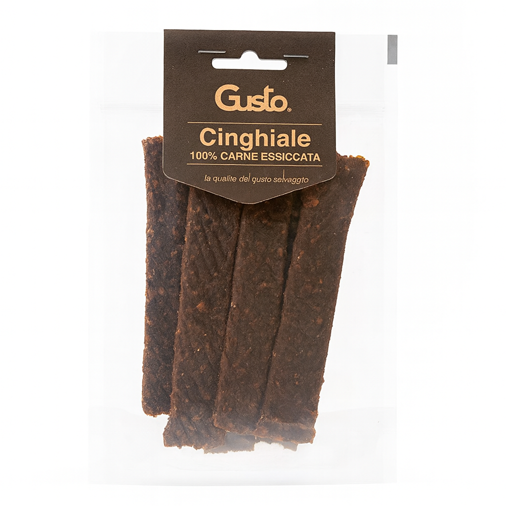 Gusto - Strisce Snack 100% Carne Essiccata di Cinghiale