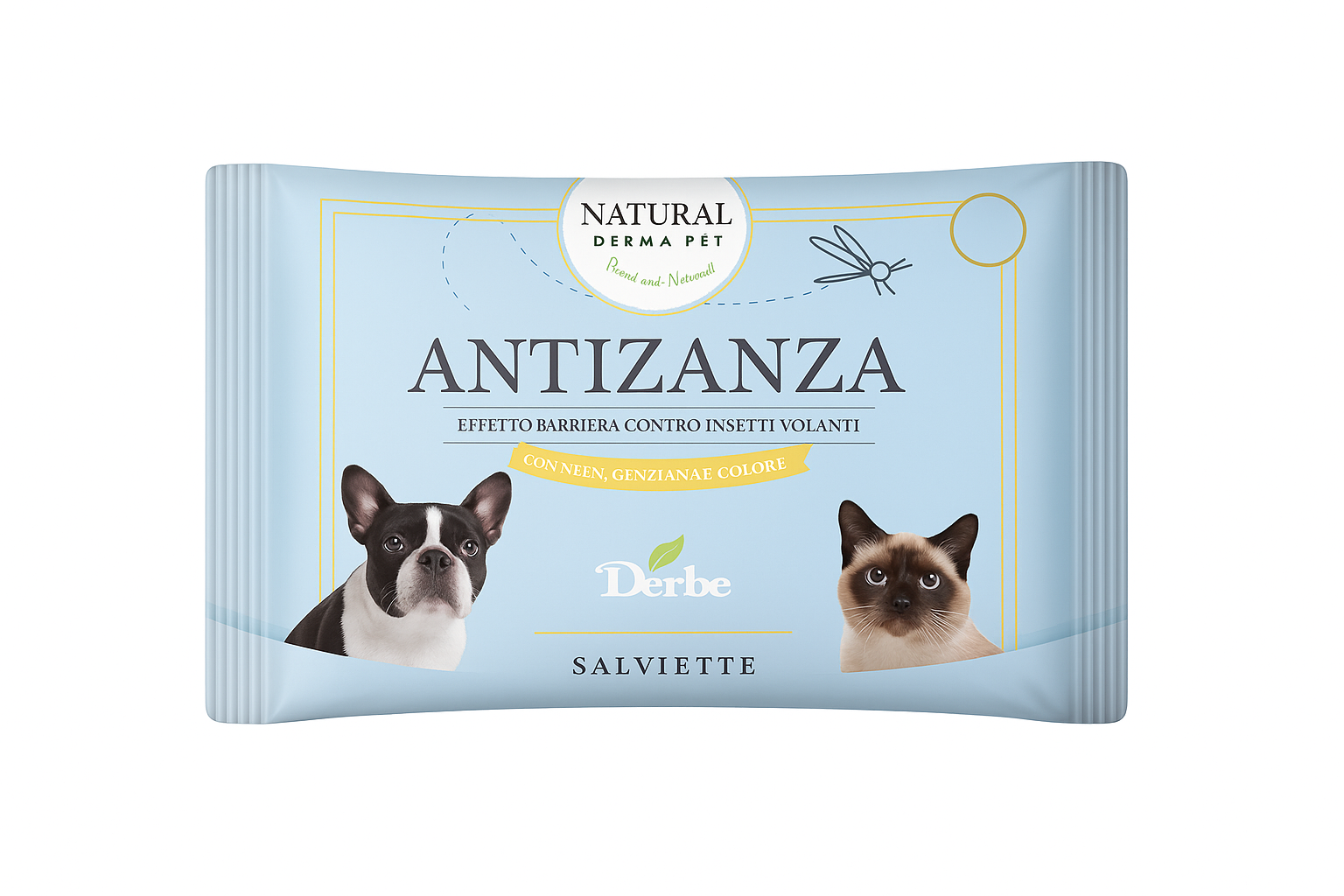 Derbe - Natural Derma Pet Salviette Antizanza