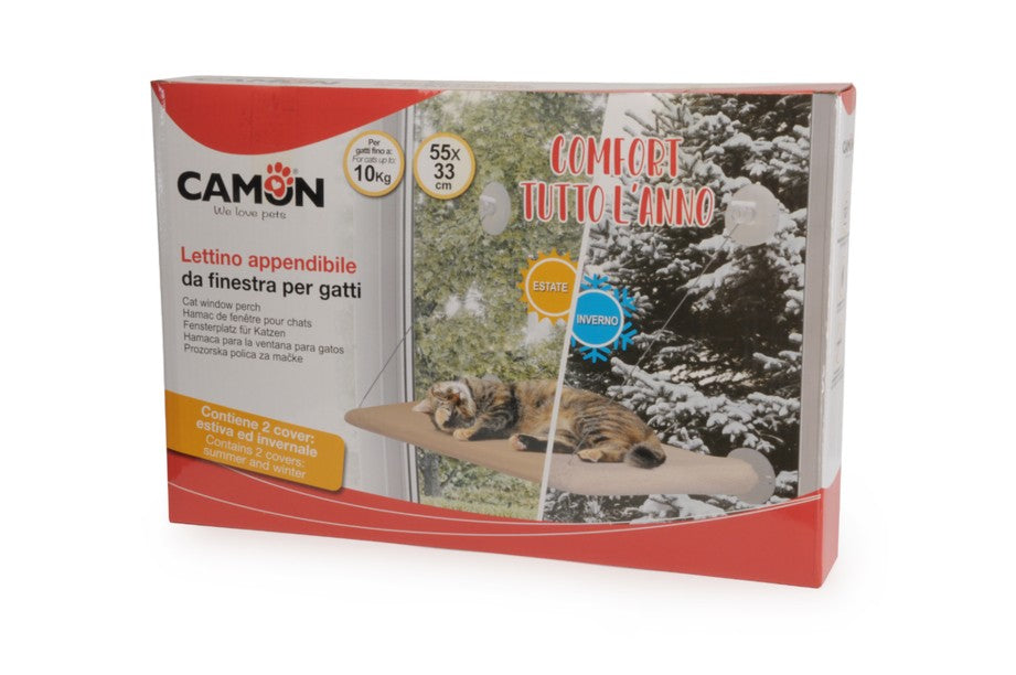 Camon - Lettino Appendibile Per Gatto da Finestra con Ventose