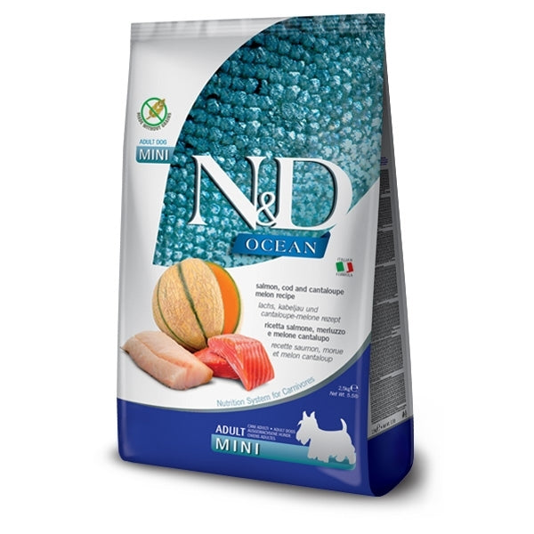 Farmina - Natural & Delicious Ocean Adult Mini con Salmone, Merluzzo e Cantalupo