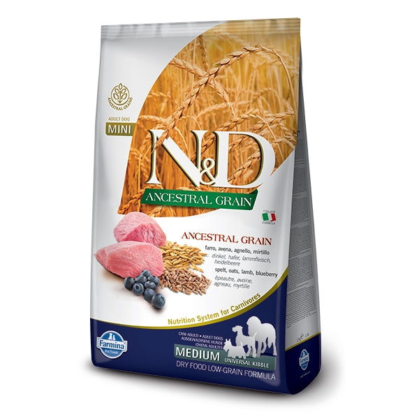 Farmina - Natural & Delicious Ancestral Grain Adult Medium & Maxi con Agnello e Mirtillo