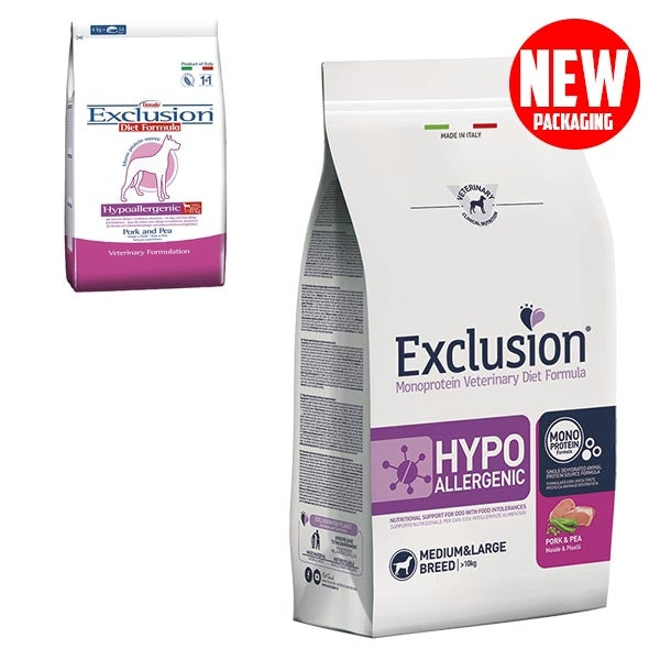 Exclusion - Diet Hypoallergenic Medium/Large Breed Maiale e Piselli