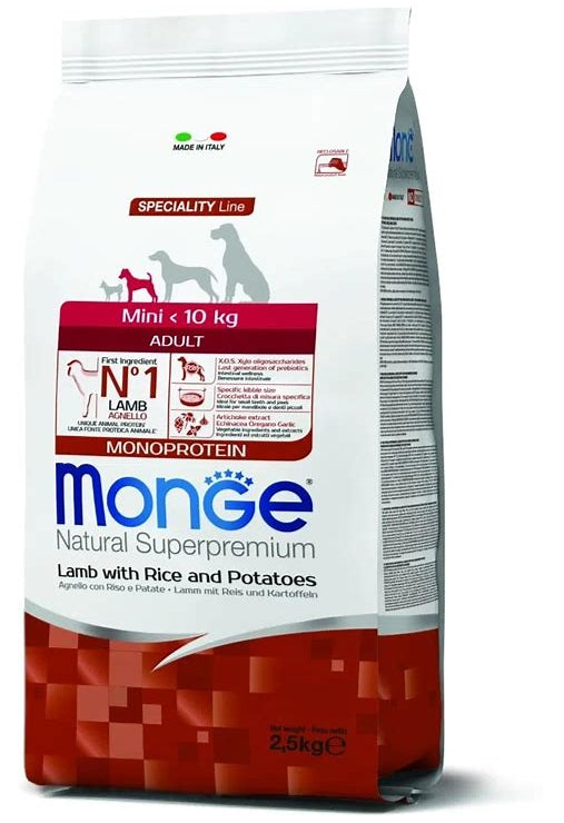 Monge - Natural Superpremium Mini Adult Agnello, Riso e Patate