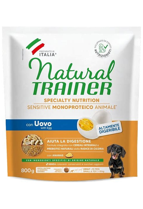 Trainer - Natural Sensitive No Gluten Small & Toy Adult con Uovo e Cereali Integrali