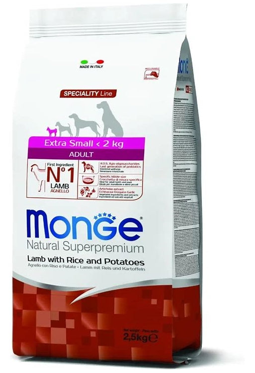 Monge - Natural Superpremium Extra Small Adult Agnello, Riso e Patate