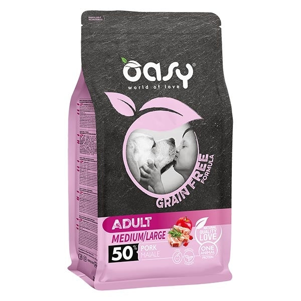 Oasy - Grain Free Adult Medium & Large con Maiale