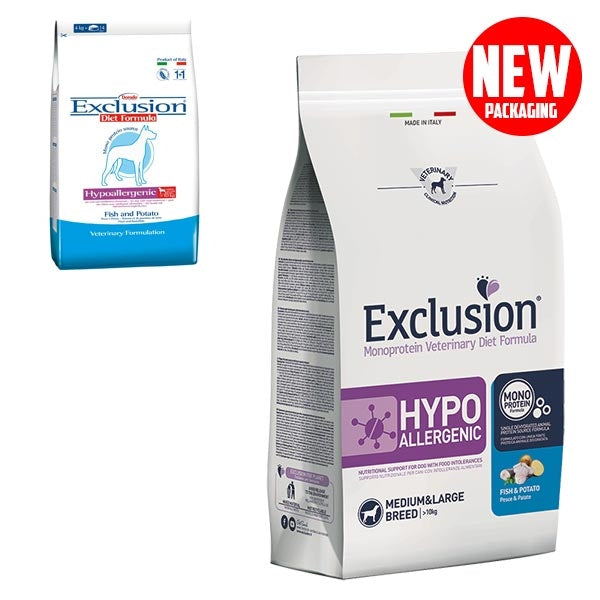 Exclusion - Diet Hypoallergenic Medium/Large Breed Pesce e Patate