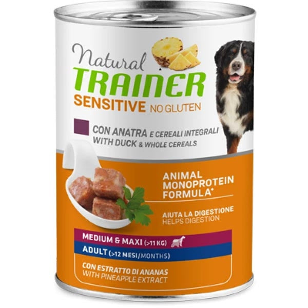 Trainer - Natural Sensitive No Gluten Medium & Maxi Adult con Anatra e Cereali
