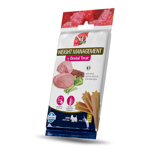 Farmina - Natural & Delicious Adult Mini Quinoa Dental Treat Weight Management Agnello