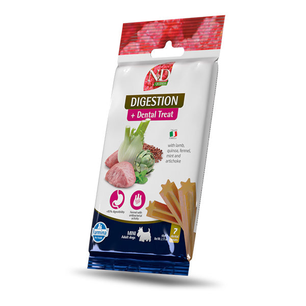 Farmina - Natural & Delicious Adult Mini Quinoa Dental Treat Digestion Agnello