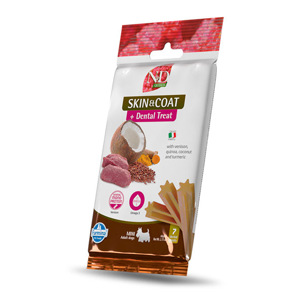 Farmina - Natural & Delicious Adult Mini Quinoa Dental Treat Skin Coat Cervo