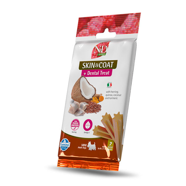 Farmina - Natural & Delicious Adult Mini Quinoa Dental Treat Skin Coat Aringa