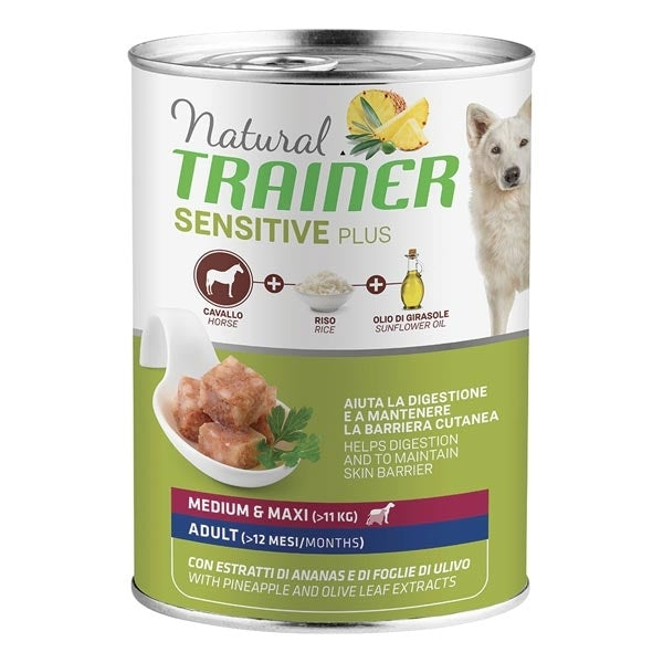 Trainer - Natural Sensitive Plus No Gluten Medium & Maxi Adult con Cavallo e Riso
