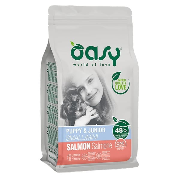 Oasy - One Animal Protein Puppy & Junior Small & Mini con Salmone