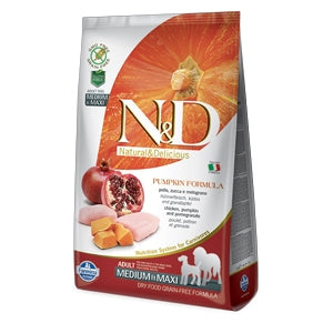 Farmina - Natural & Delicious Pumpkin Grain Free Adult Medium & Maxi con Pollo, Zucca e Melograno