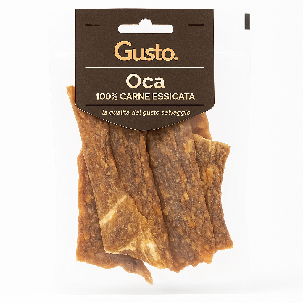Gusto - Strisce Snack 100% Carne Essiccata di Oca
