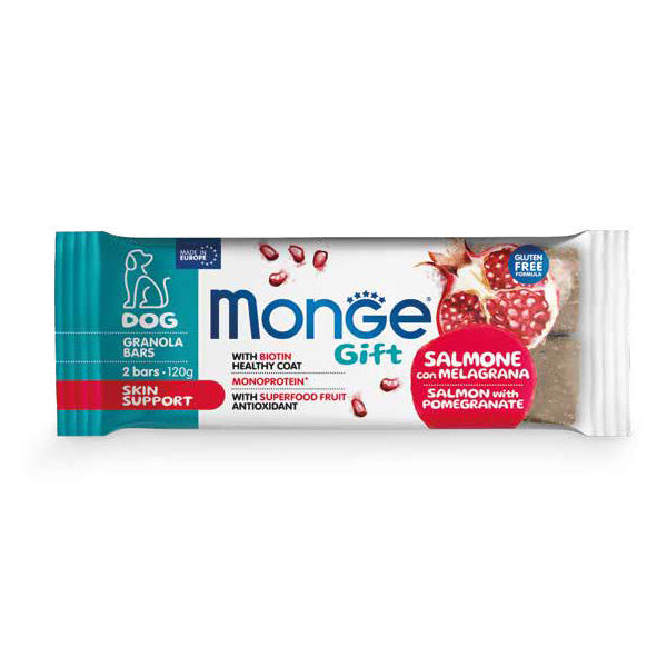 Monge - Snack Dog Granola Bars Adult Skin Support Salmone E Melagrana