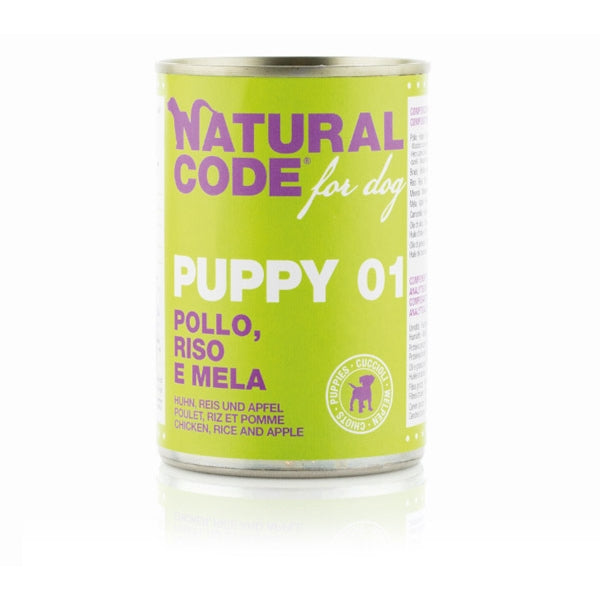 Natural Code - For Dog Puppy 01 Pollo, Riso e Mela