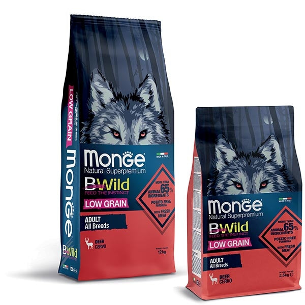 Monge - BWild Low Grain Adult All Breeds con Cervo