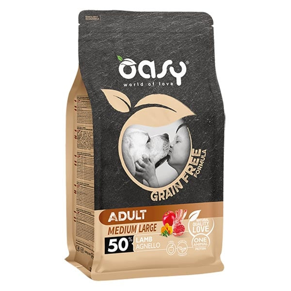 Oasy - Grain Free Adult Medium & Large con Agnello