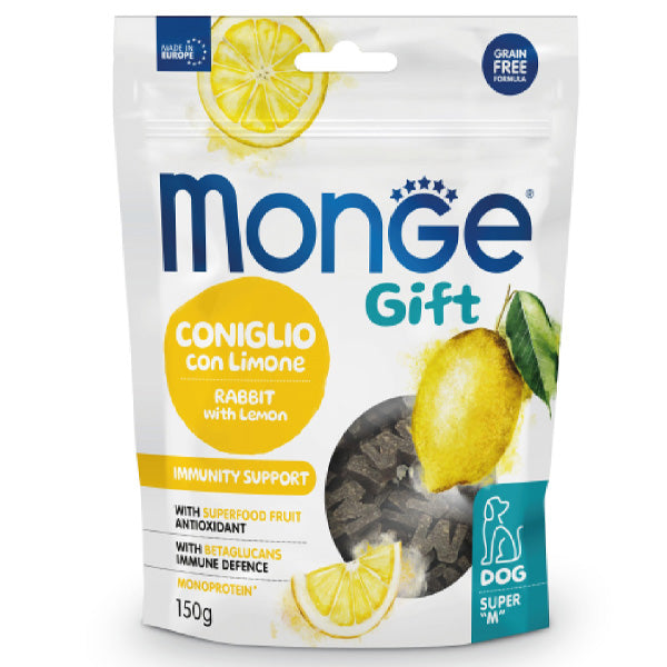 Monge - Snack Gift Dog Adult Super M Immunity Support Coniglio con Limone