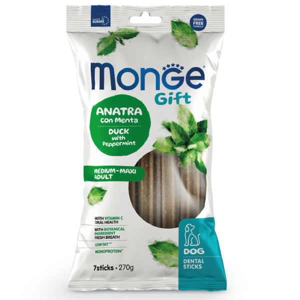 Monge - Snack Gift Adult Medium Maxi Stick Dental Anatra con Menta