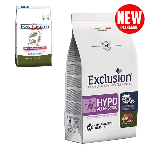 Exclusion - Diet Hypoallergenic Medium/Large Breed Cavallo e Patate
