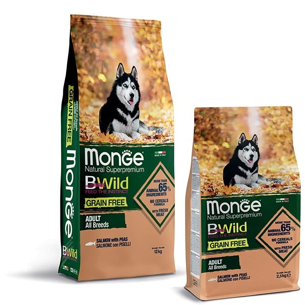 Monge - BWild Grain Free Adult All Breeds con Salmone e Piselli