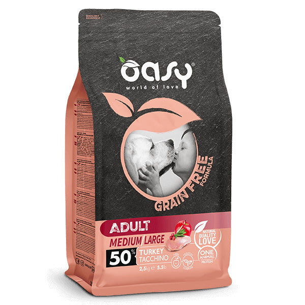 Oasy - Grain Free Adult Medium & Large con Tacchino