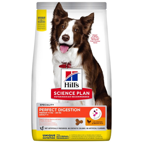 Hill's - Science Plan Perfect Digestion Medium Adult 1+ con Pollo e Riso Integrale