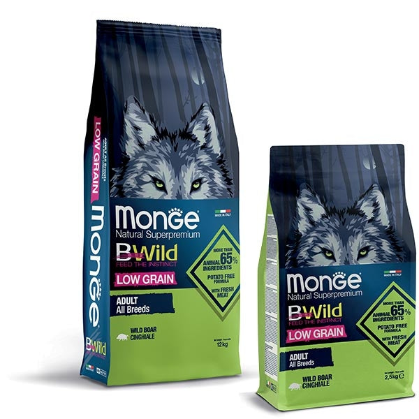 Monge - BWild Low Grain Adult All Breeds con Cinghiale